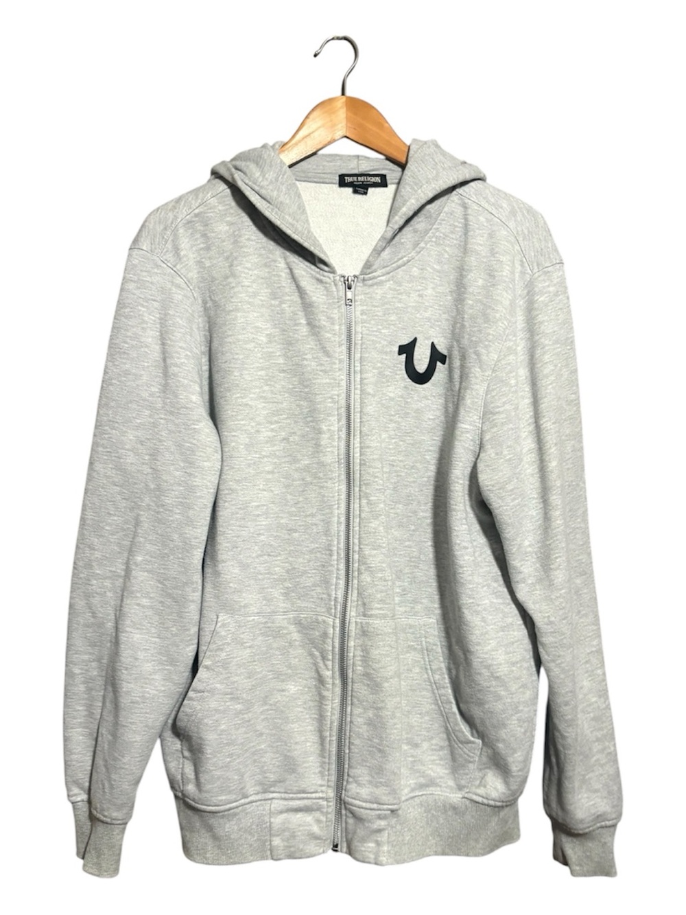 TRUE RELIGION World Tour Grey Zip-Up Hoodie